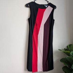 Halogen Black and Red Panel Dress